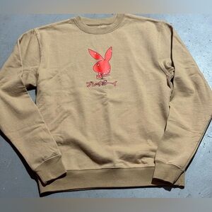 PLAYBOY Beige Sweatshirt with Red Graphic
